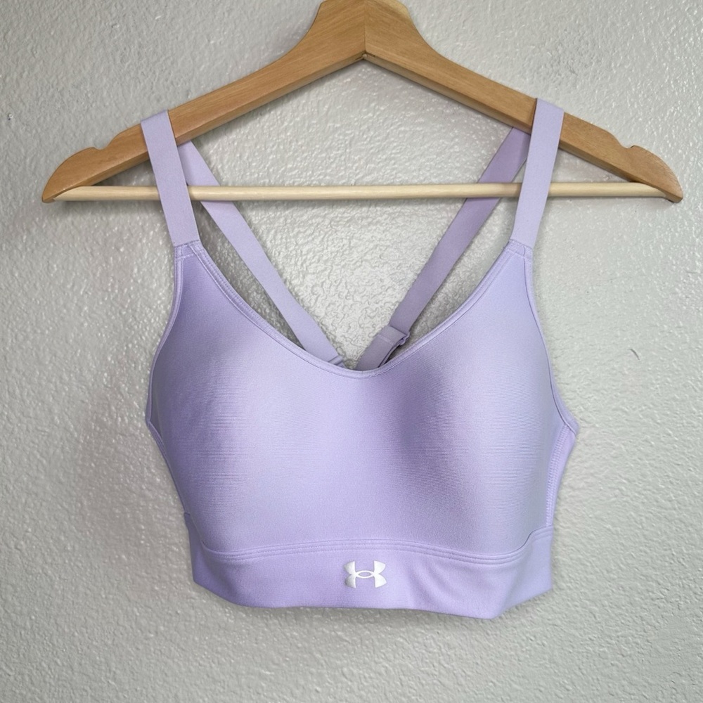 Under Armour High Impact Crossback Sports Bra Womens Size Medium Lavender Purple